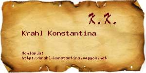 Krahl Konstantina névjegykártya